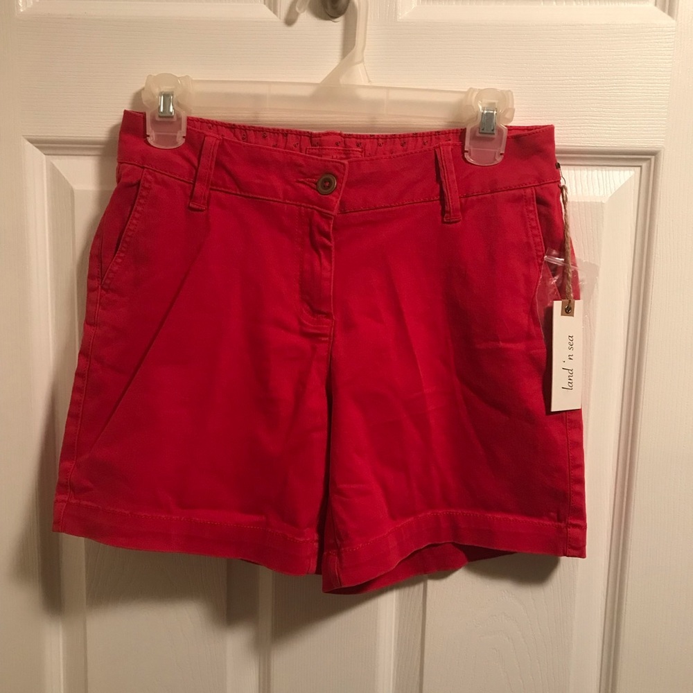 Land & Sea 5” Red Shorts, NWT